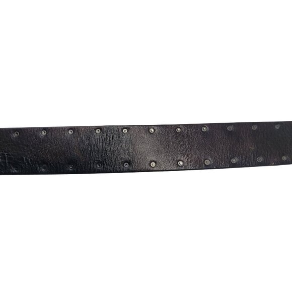 Vtg Kenneth Cole Mens Chocolate Pebble Leather Silver Studded Belt Sz 38 Pirate - Picture 11 of 15